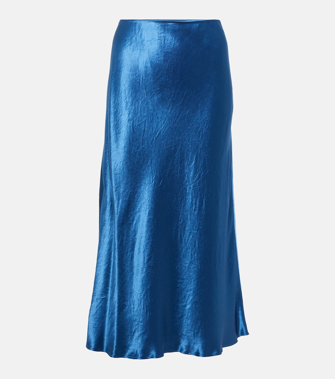 Leisure Alessio MAX MARA satin midi skirt, blue