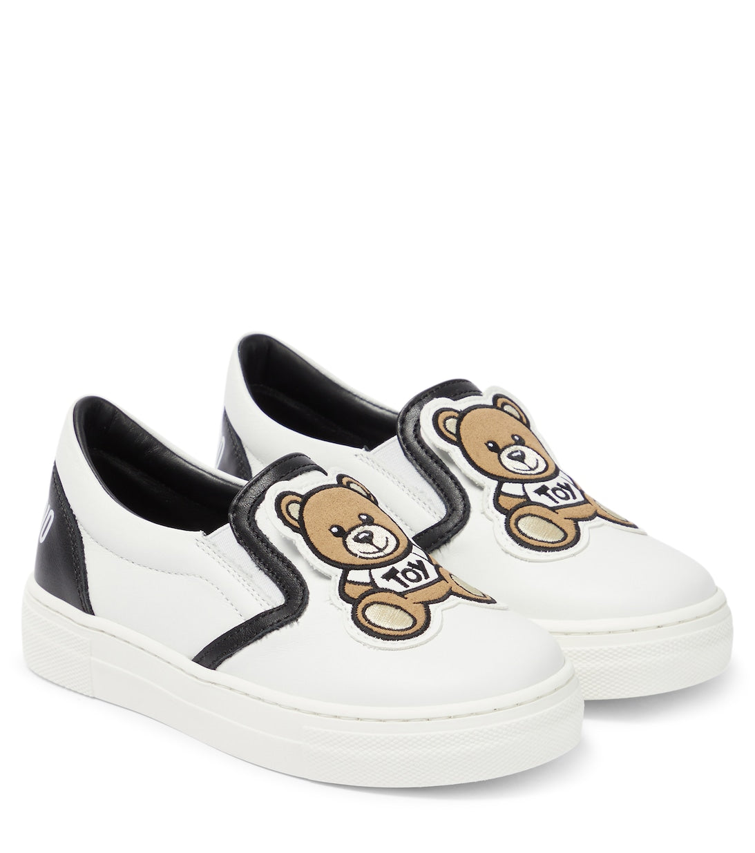 Teddy Bear sneakers in Moschino leather, white