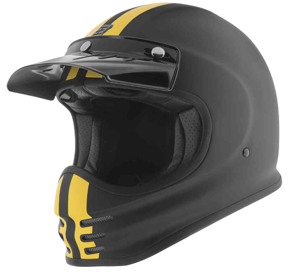 V381 Bogotto fiberglass Shergot helmet, matte black/yellow