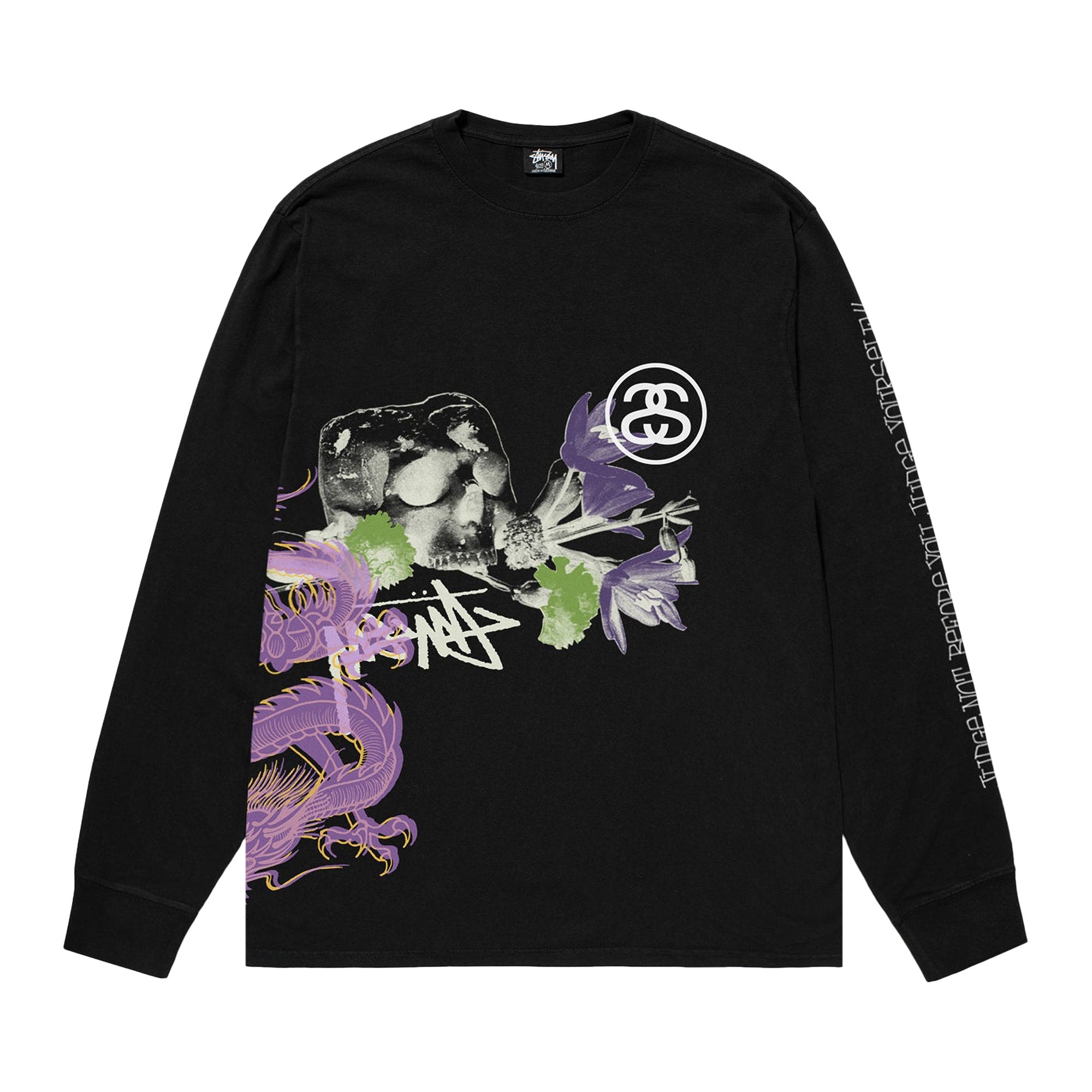 Stussy Strike Long Sleeve T-Shirt, Black