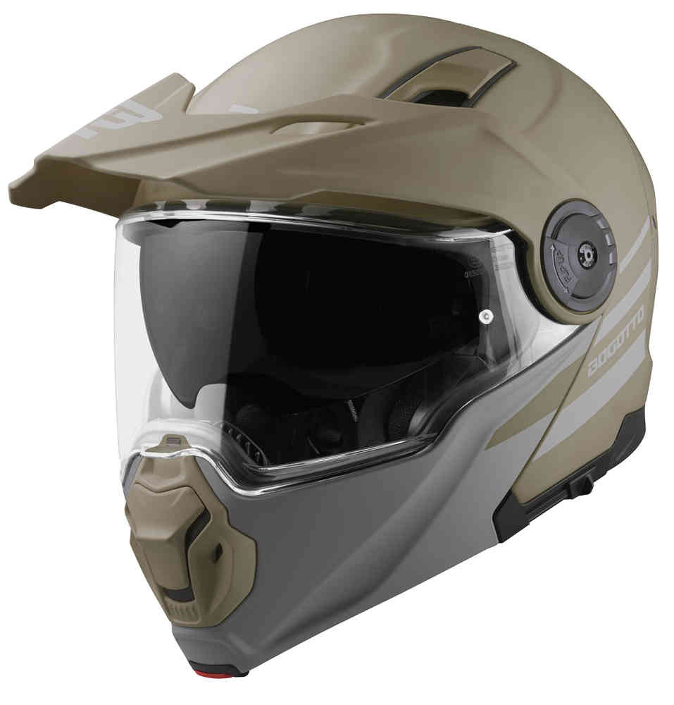 FG-102 Fiberglass Enduro/Flip Helmet Bogotto, Brown Matt