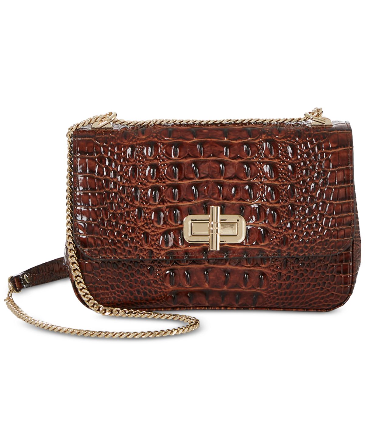 Rosalie Convertible Small Leather Crossbody Bag with Brahmin Chain Strap