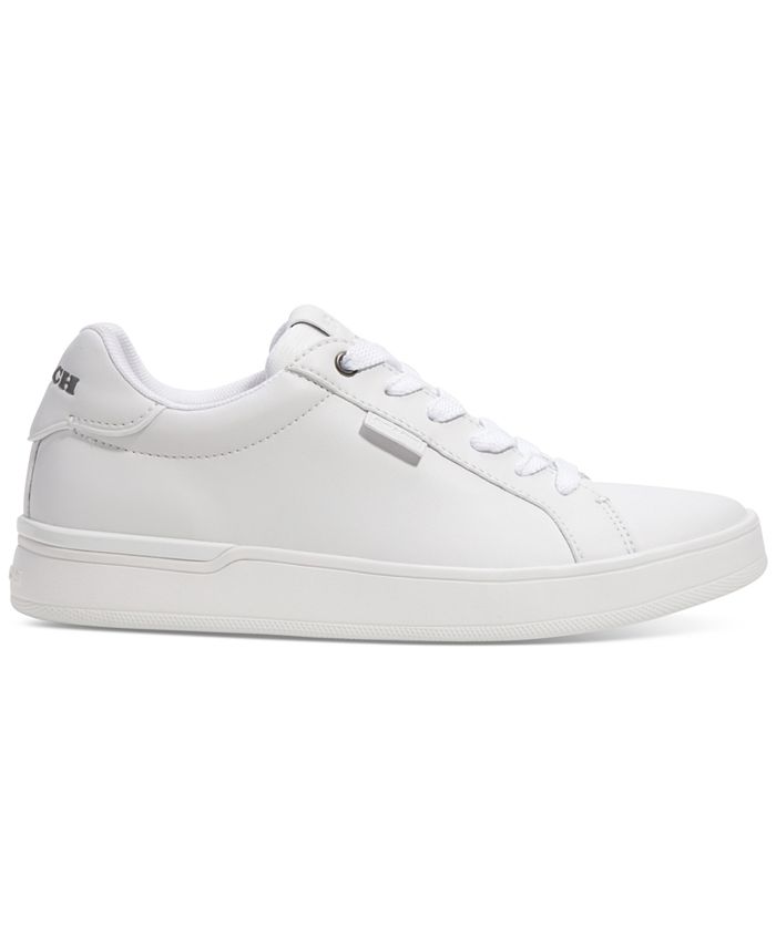 COACH Women's Branded Lace-Up Low Top Sneakers, White