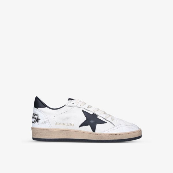 حذاء رياضي جلدي منخفض الرقبة من Ball Star 10283 Golden Goose، أسود