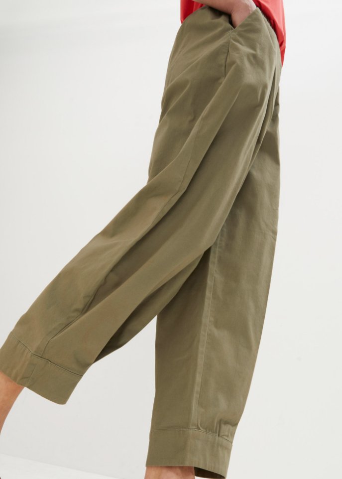 Bpc Bonprix Collection lightweight twill trousers, green