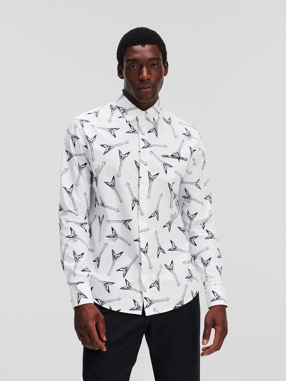 Comfortable button-down shirt Karl Lagerfeld, white