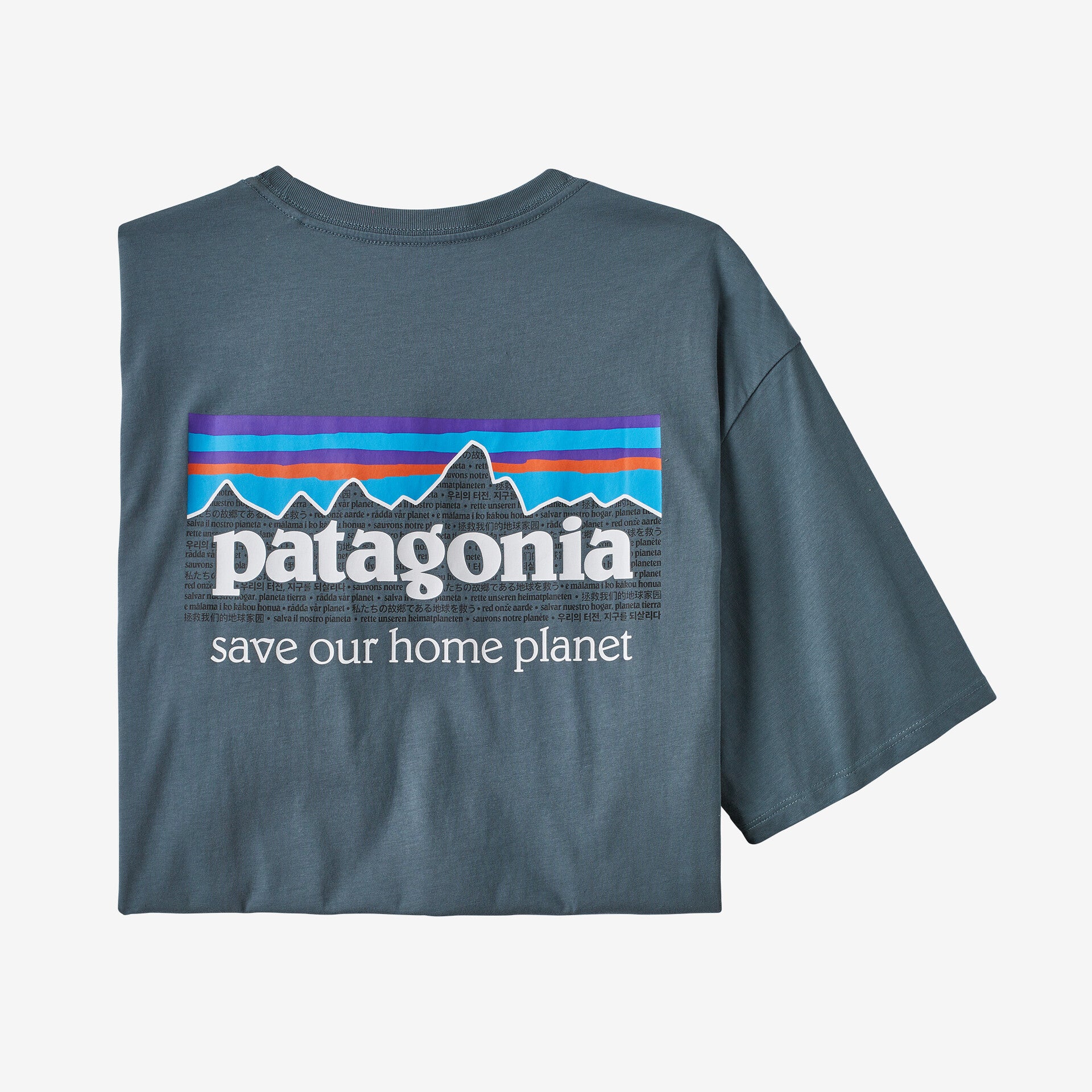 تي شيرت Patagonia رجالي عضوي P-6 Mission، رمادي