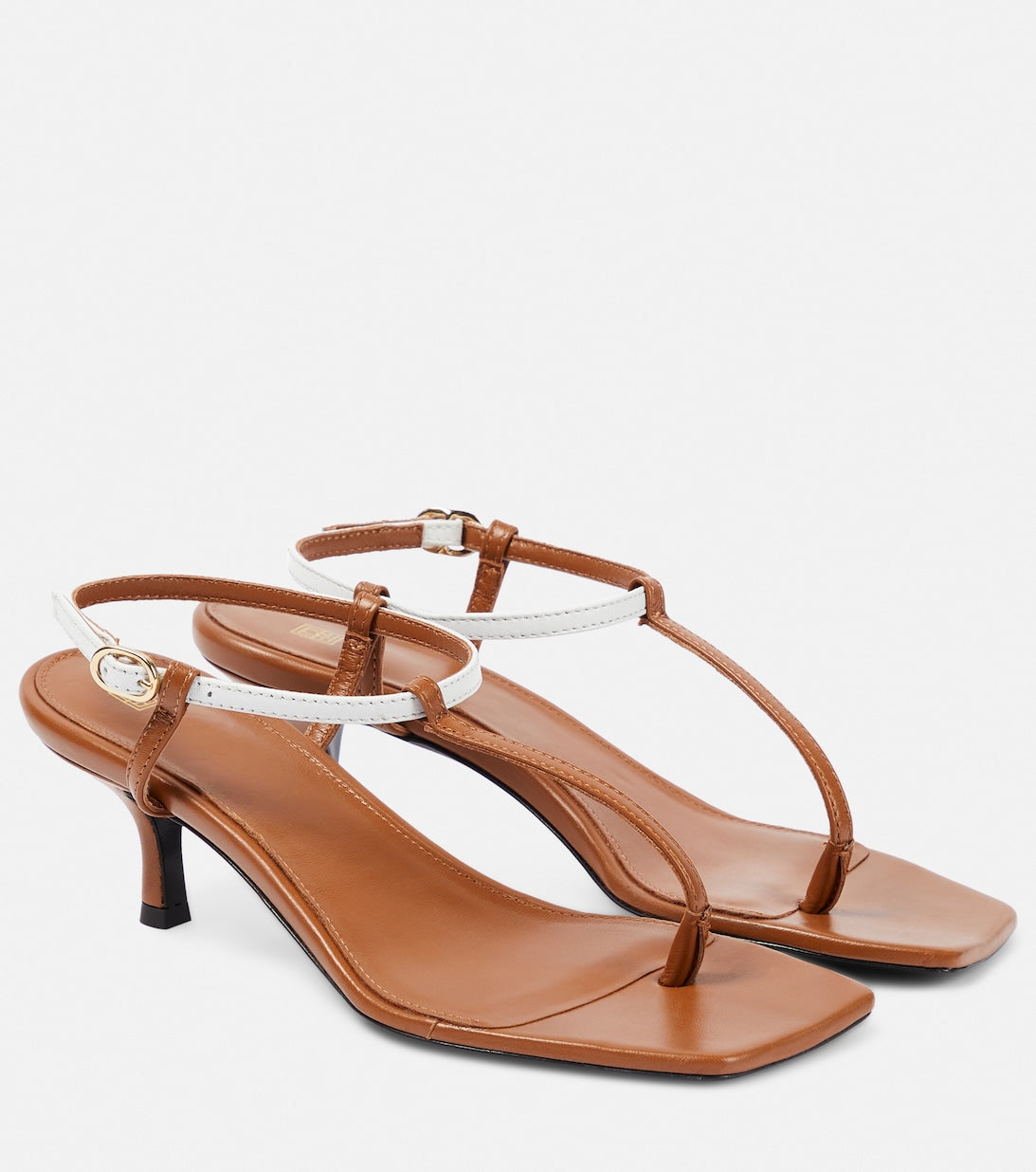 The Bicolor sandals with Toteme leather straps, white