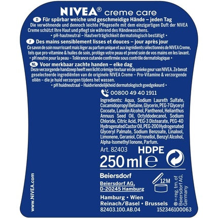 Cream soap with liquid scent, dispenser with pump, 250 ml, Nivea