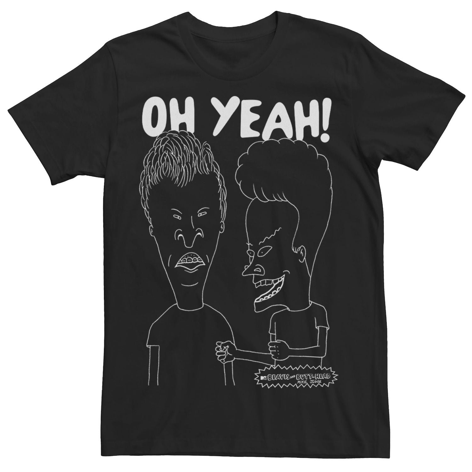 Men's sneakers "Beavis and Butthead" Oh Yeah!  T-shirt with outline portrait of Licensed Character