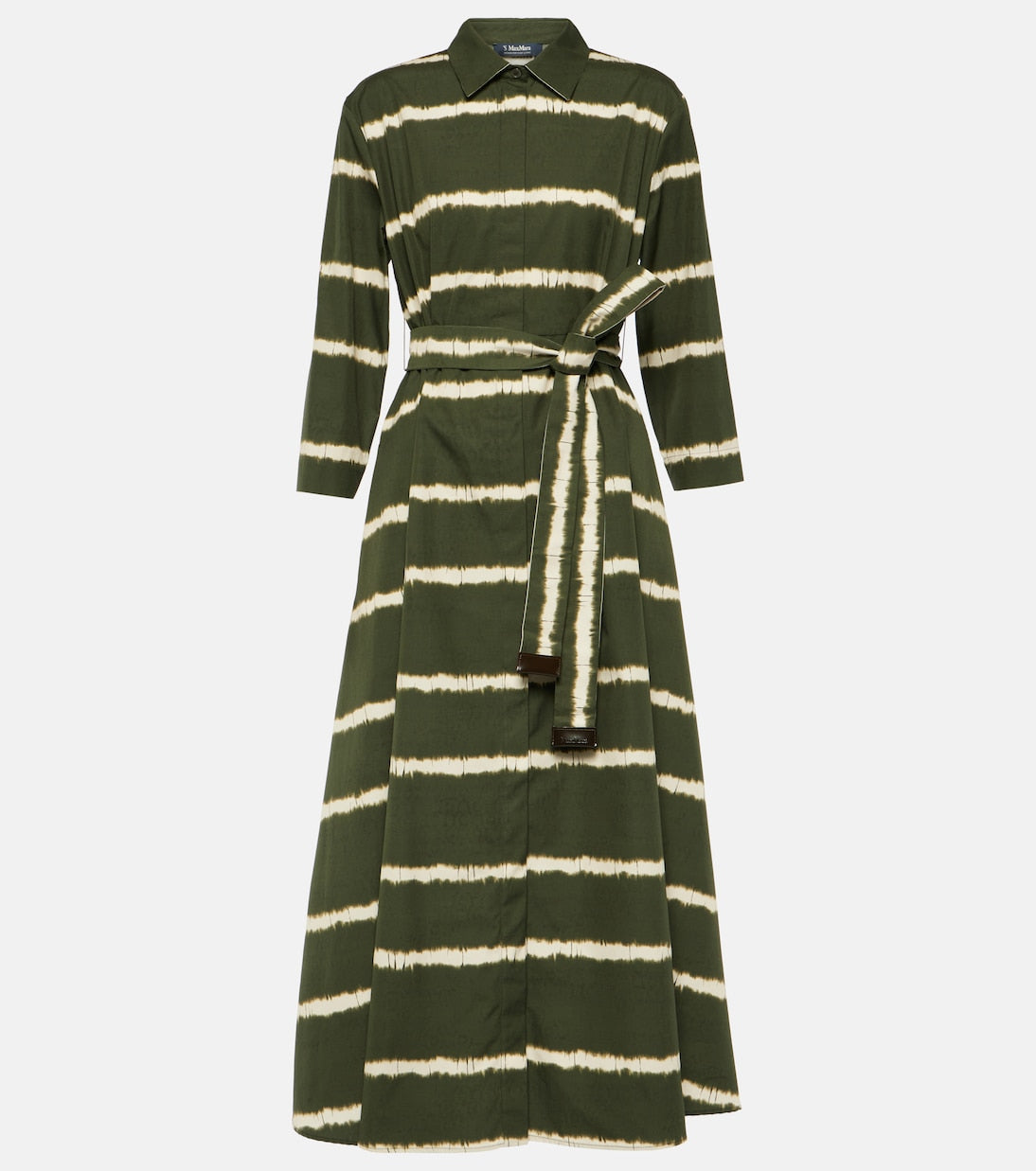 Olanda Cotton Striped Midi Dress 'S Max Mara, Green