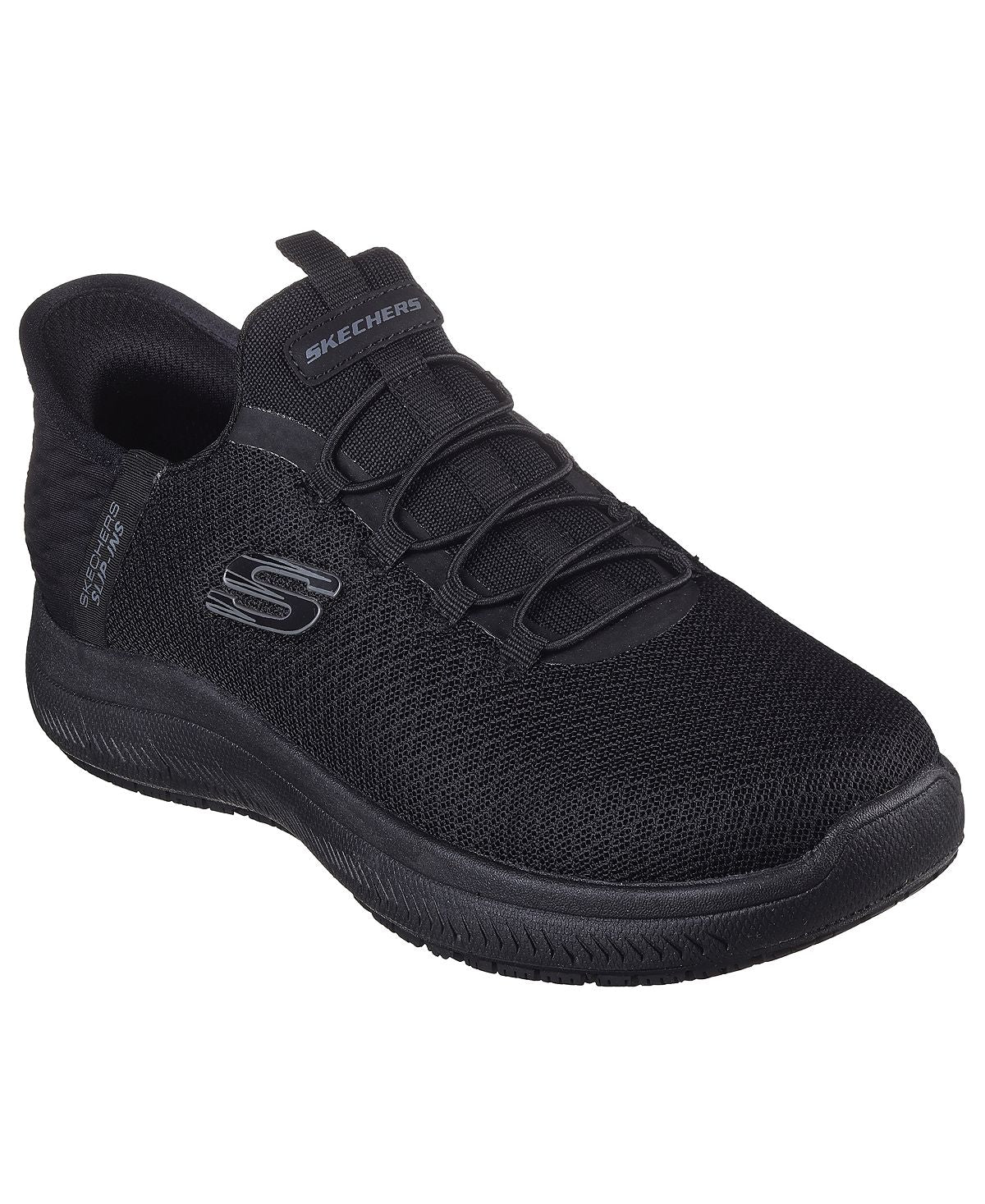 حذاء Summits Work Slip-on للنساء - Summits SR - حذاء رياضي Enslee Work من Finish Line Skechers، باللون الأسود