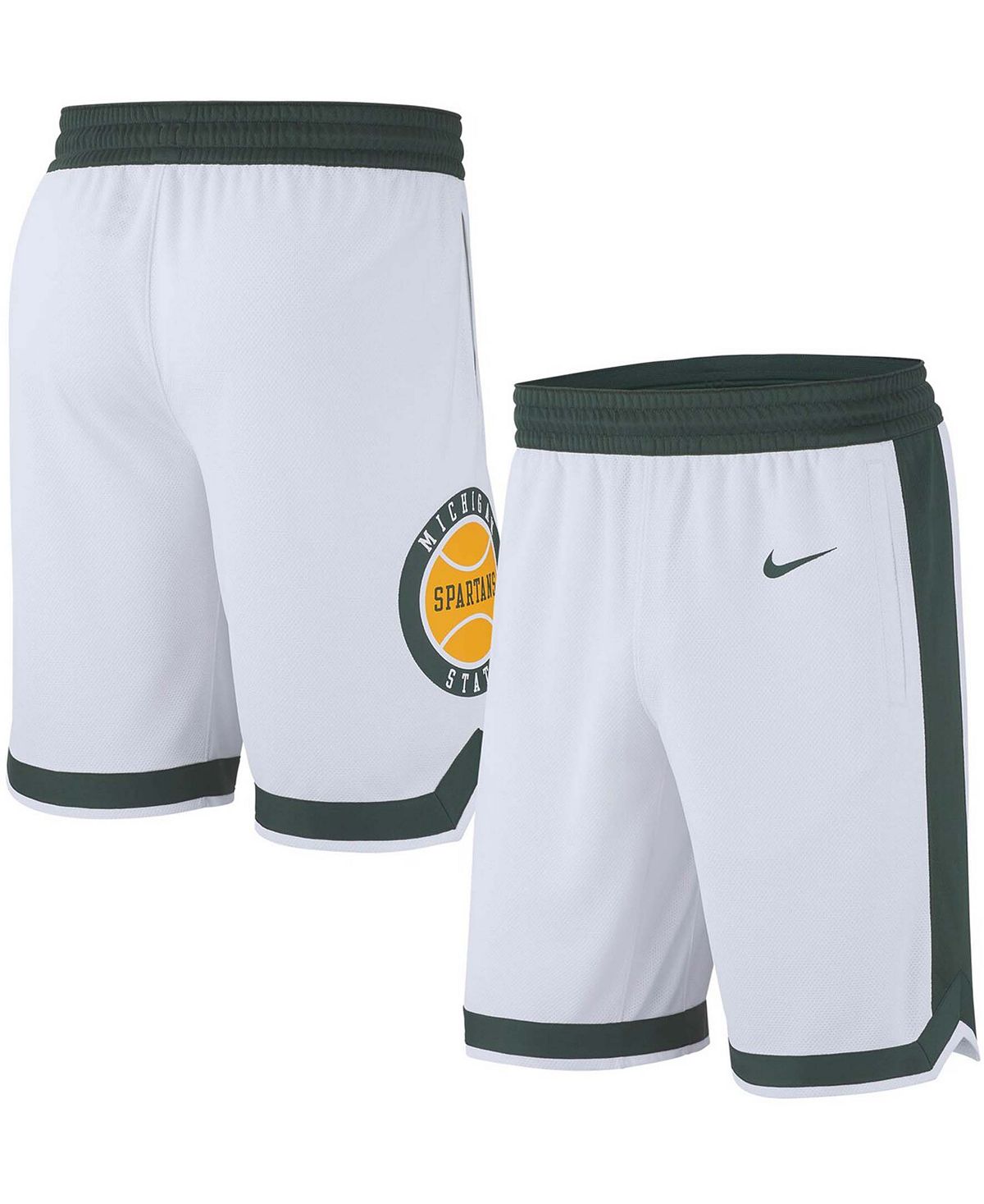 Replica Michigan State Spartans Nike Men's White Retro Basketball Shorts