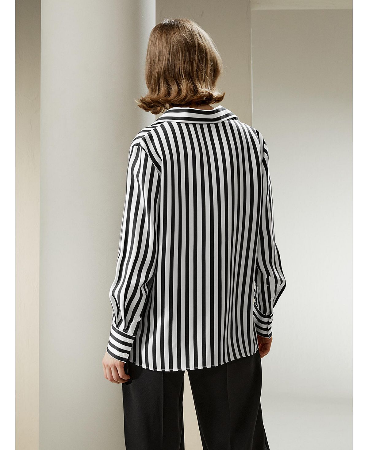 Women's Amalfi striped silk shirt LILYSILK