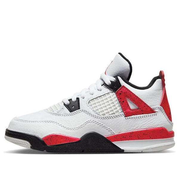 حذاء رياضي (PS) Air Jordan 4 Retro 'Red Cement'، أبيض