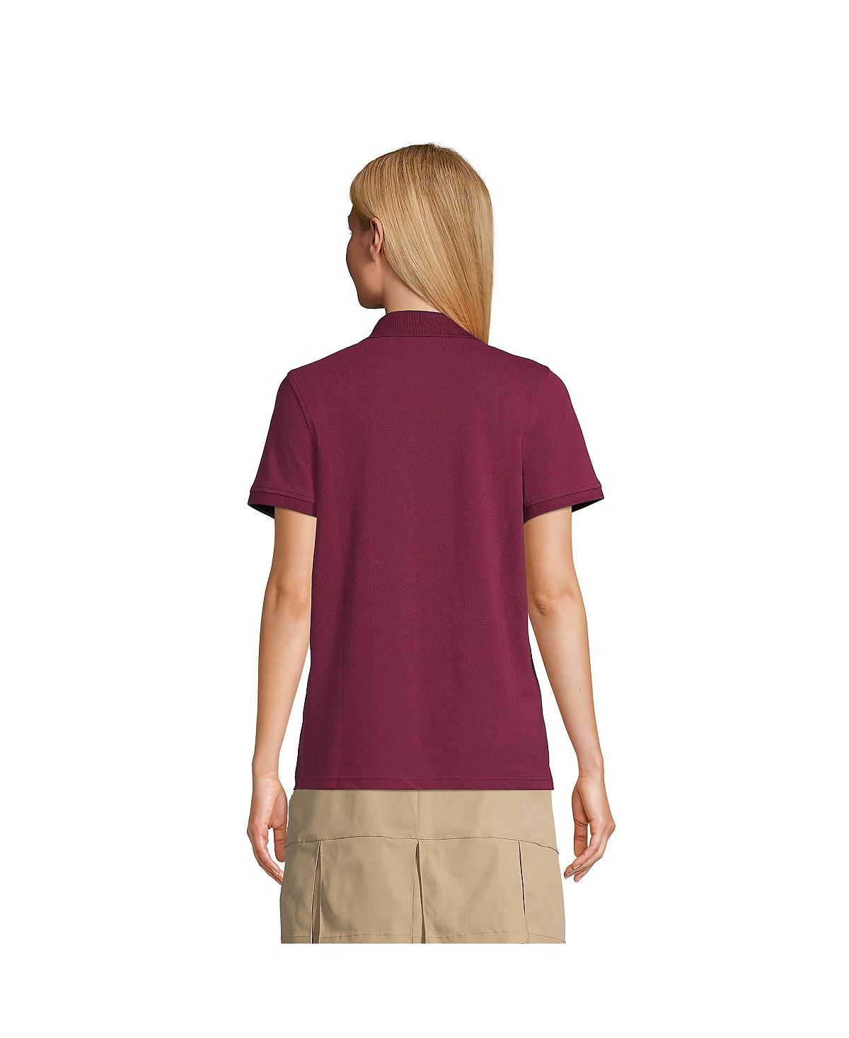 Lands' End Women's School Uniform Short Sleeve Mesh Polo Shirt