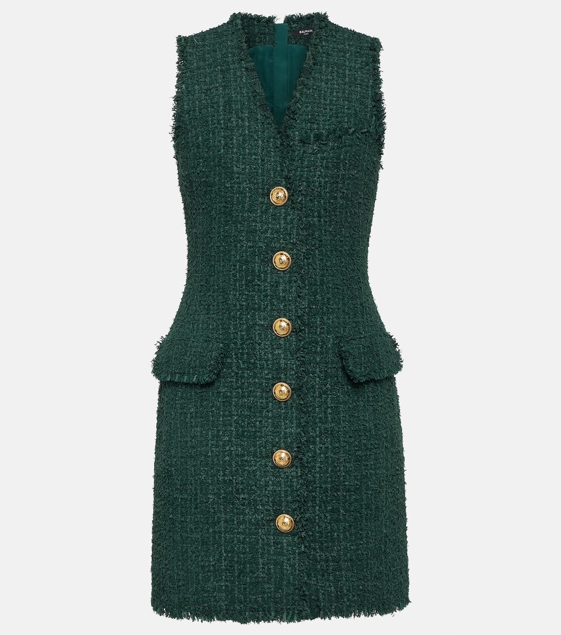 Tweed mini dress BALMAIN, green