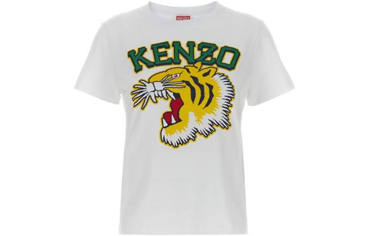 Kenzo Women's T-Shirt with Print, White/Green