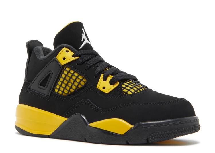 حذاء Air Jordan 4 Retro PS 'Thunder' 2023 باللون الأسود