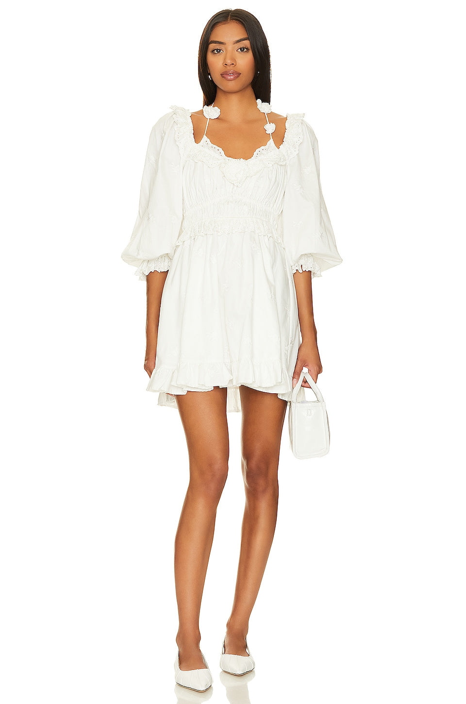 Mini dress For Love & Lemons Tiana, white