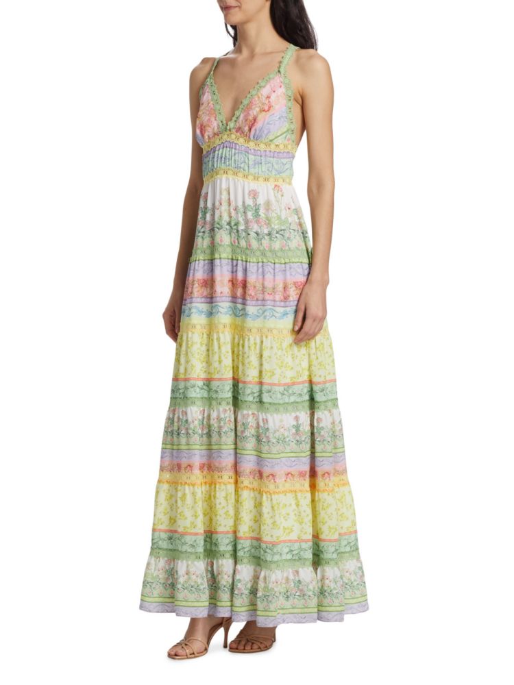 Alice + Olivia Floral Karolina Maxi Dress in Floral Fest Multi