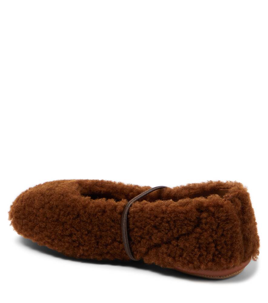 PèPè sheepskin ballet flats, brown