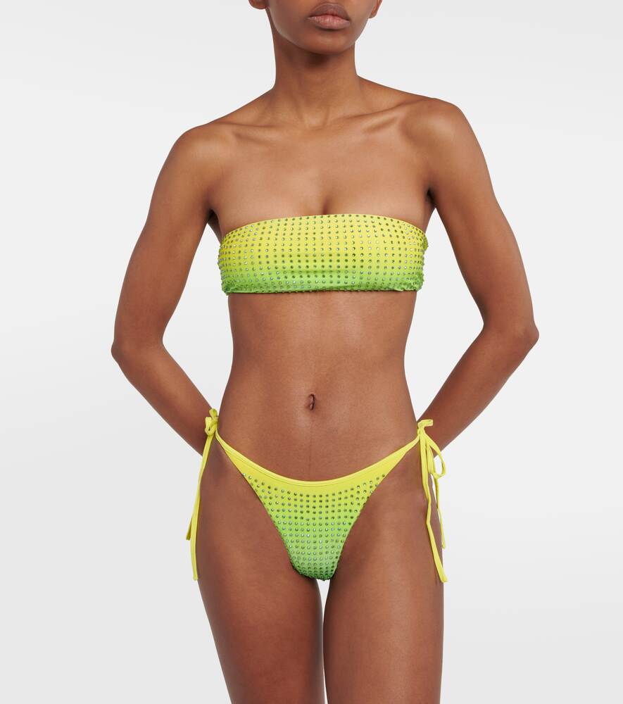 SELF-PORTRAIT embellished bikini bottom, green