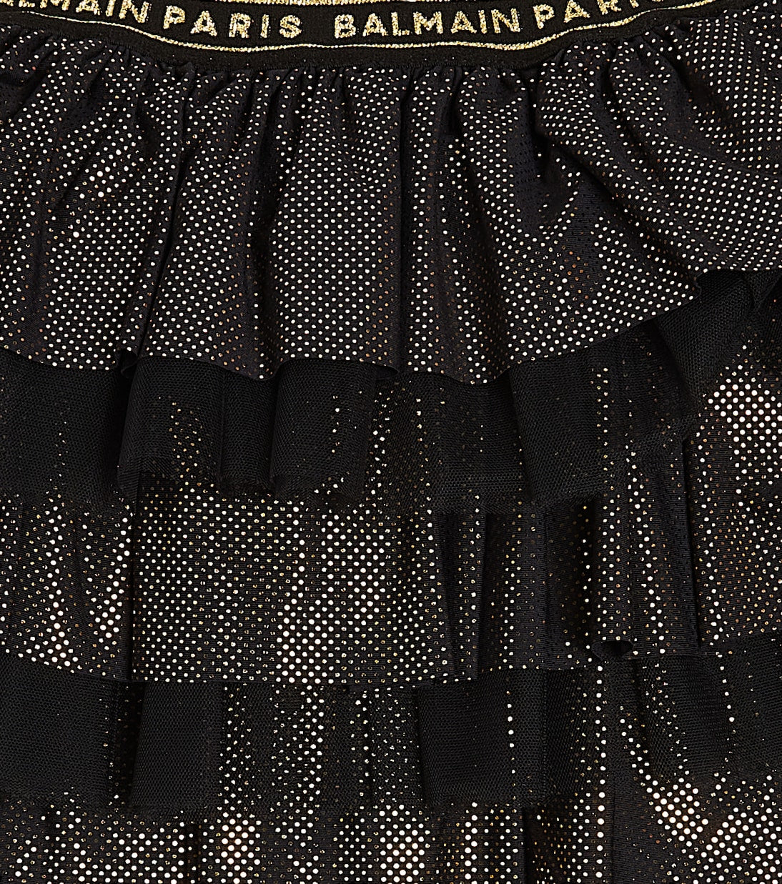 Balmain Kids Tiered Tulle Skirt, Black