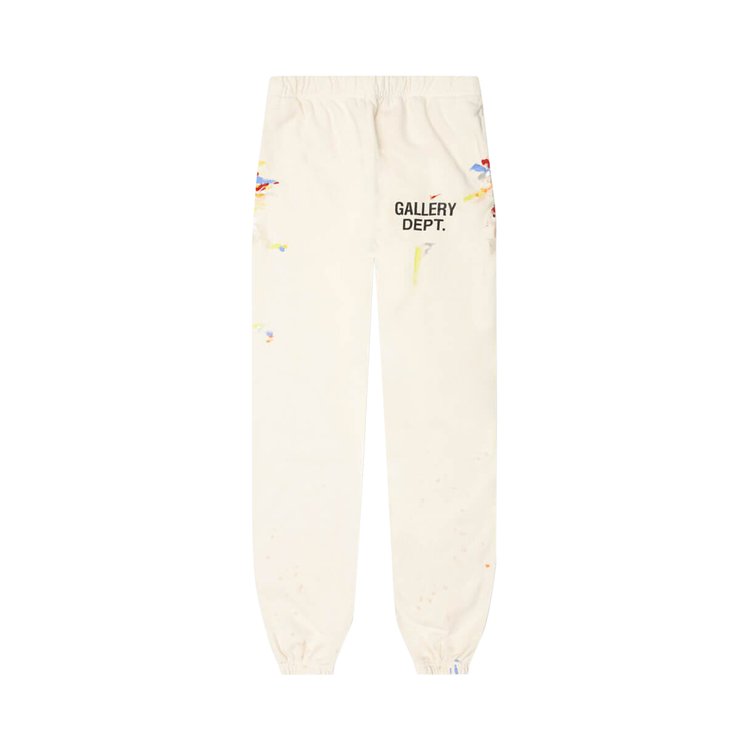 Gallery Dept Sweatpants. Logos 'Antique White', white