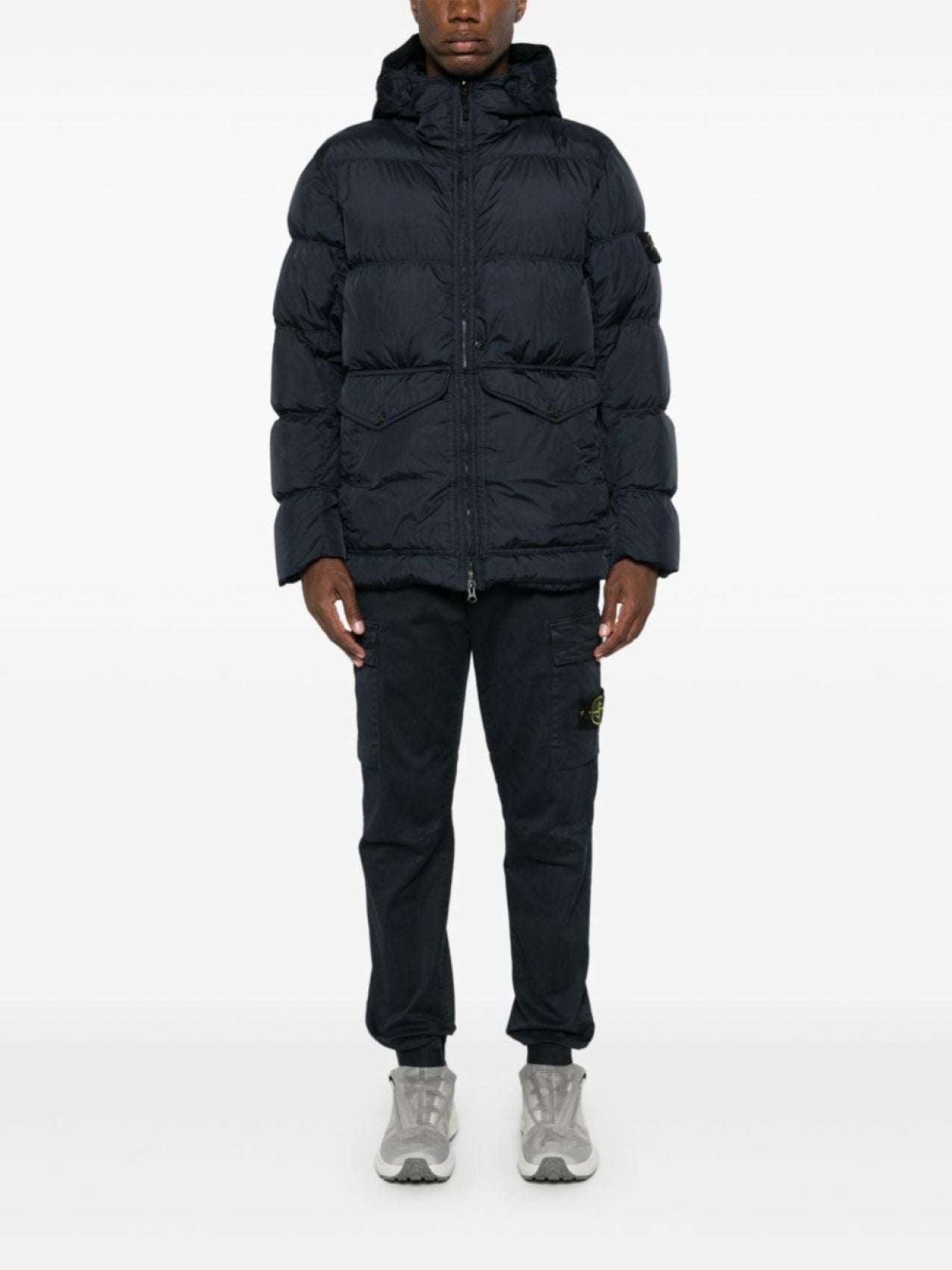 Stone Island Compass Patch Down Jacket, Blue