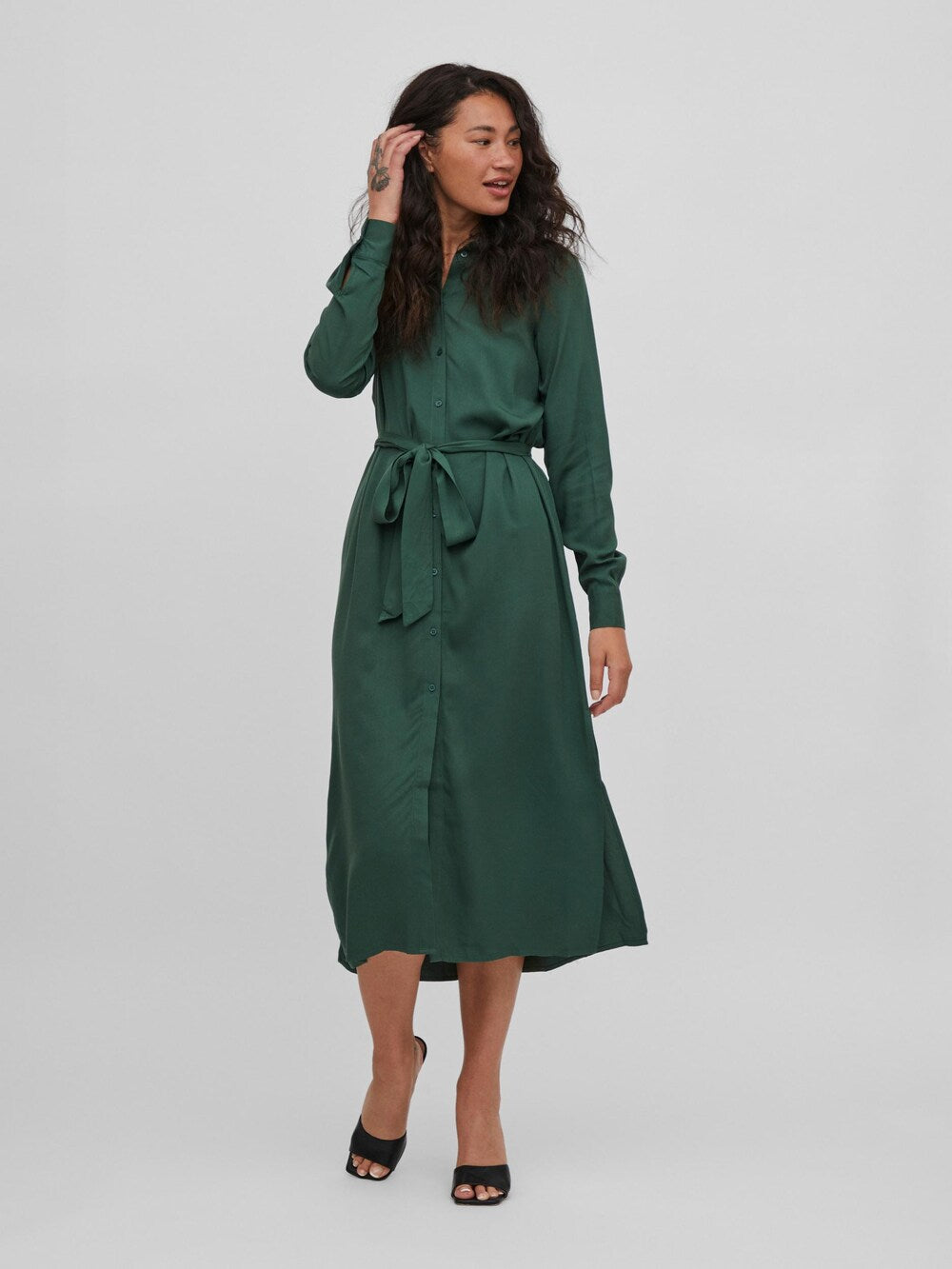 Shirt-dress Vila Morose, dark green