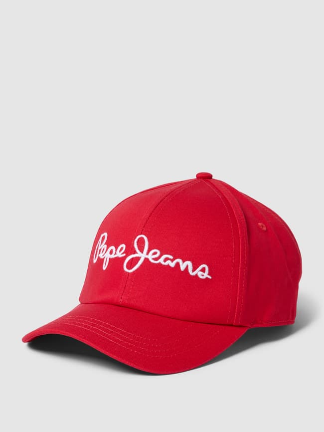 Baseball cap with sew-on label, model WALLY Pepe Jeans, red