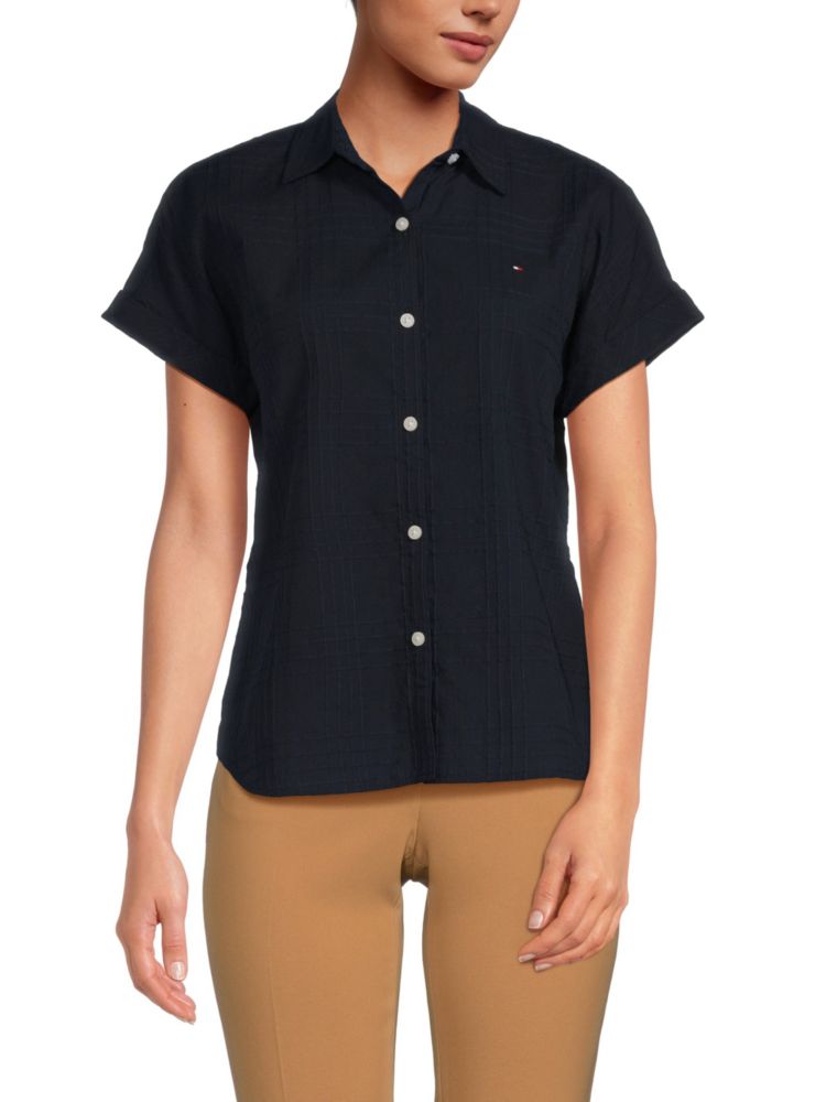 Tommy Hilfiger Short Sleeve Check Shirt - Sky Capt