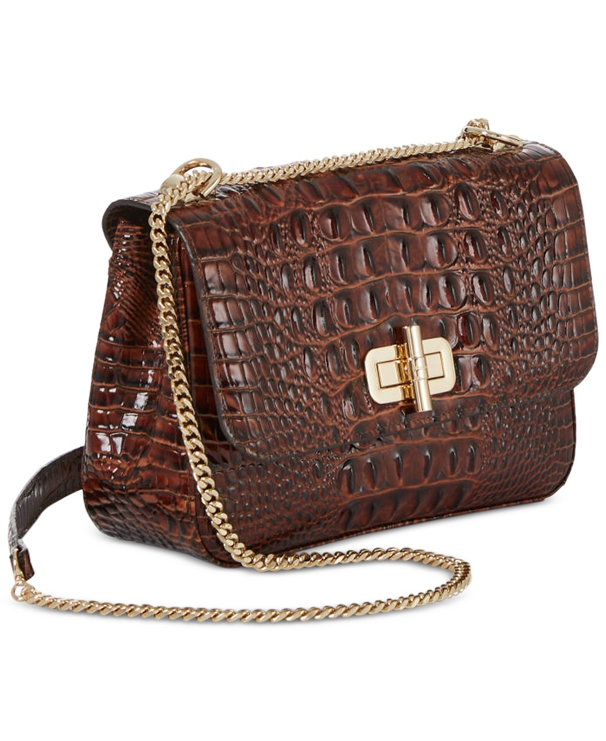 Rosalie Convertible Small Leather Crossbody Bag with Brahmin Chain Strap