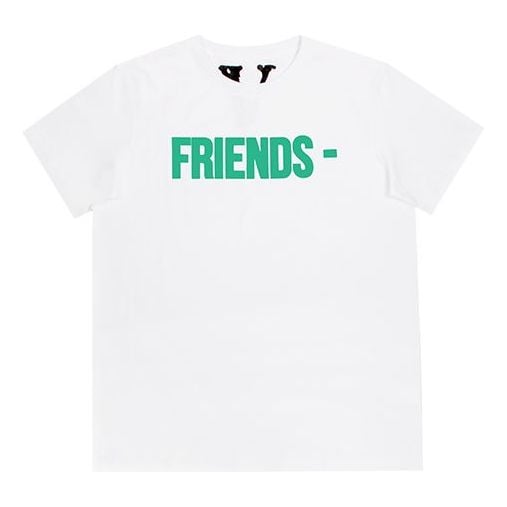 تي شيرت VLONE Friends Back Large Logo بأكمام قصيرة ونمط زوجين باللون الأبيض والأخضر