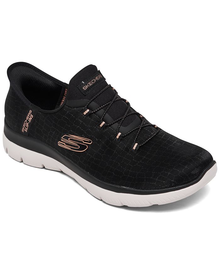 حذاء Summit Slip-Ons للنساء - حذاء رياضي كاجوال أنيق من Finish Line Skechers باللون الأبيض