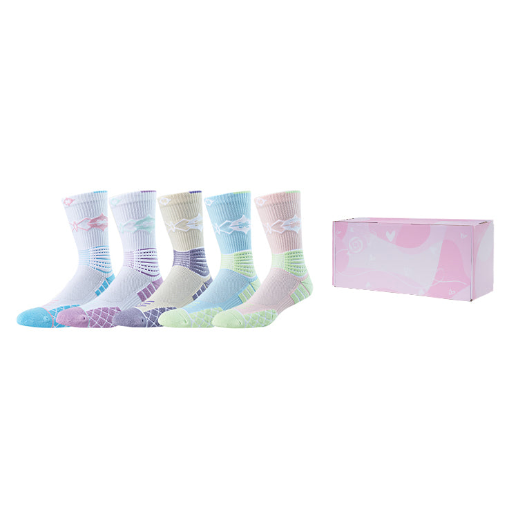 Accurate Rigorer Unisex RIGORER Mid-Calf Socks 3 Pairs (White Blue + White Purple + Green Blue)