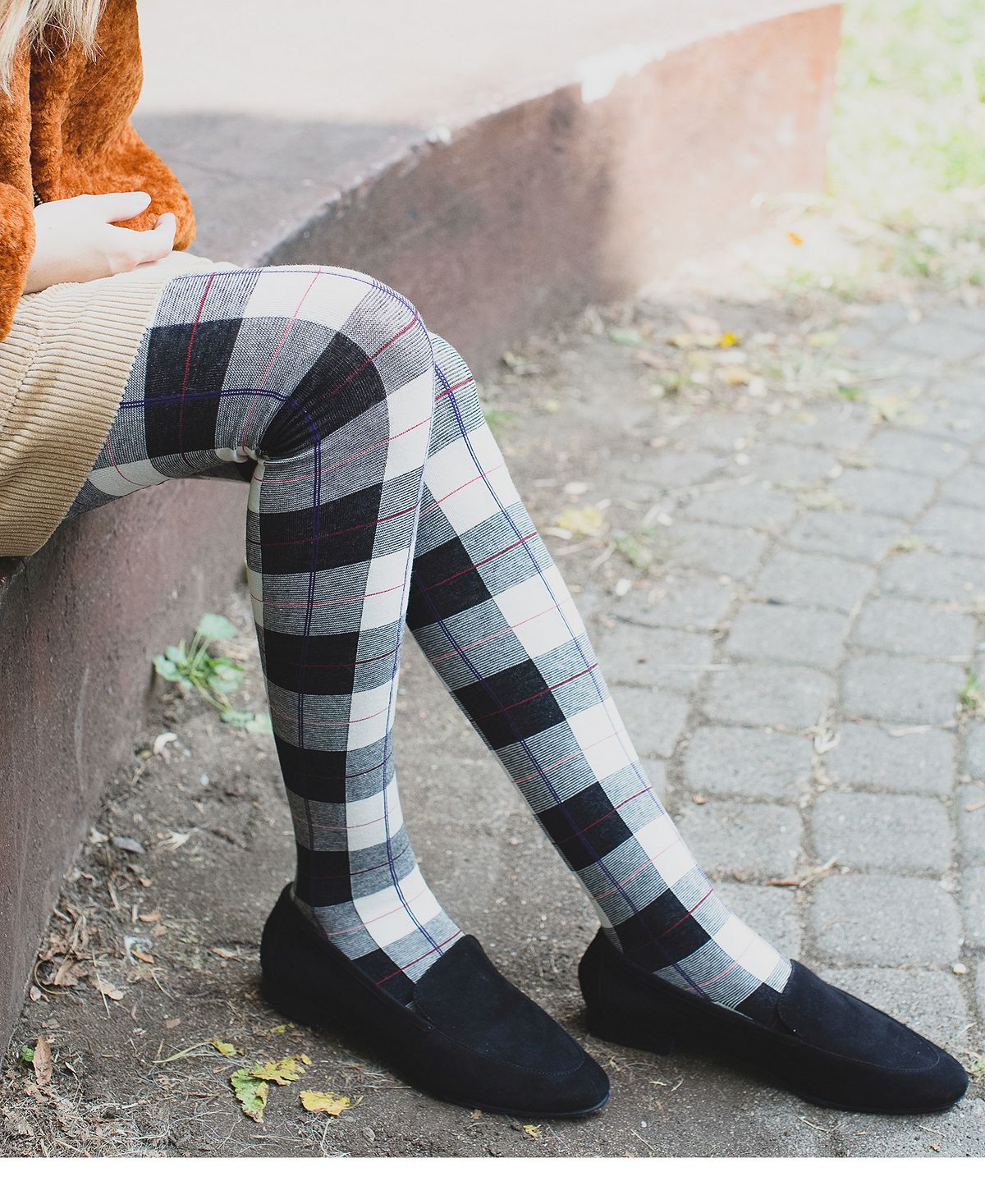 Women's Oversized Glasgow Check Sweater Tights MeMoi