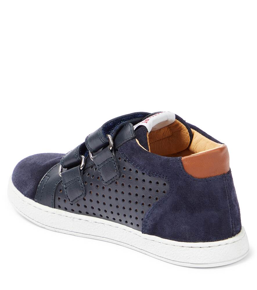 Mousse Easy sneakers in leather and suede Pom d'Api, blue