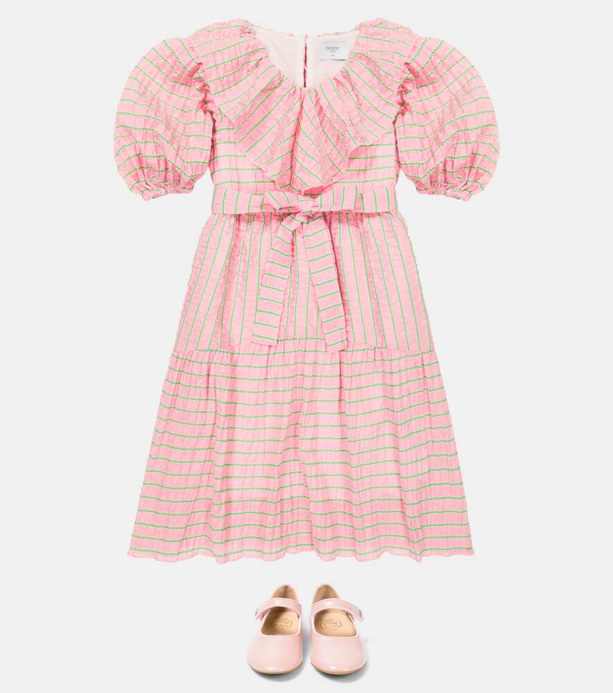 Paade Mode Striped Crinkle Cotton Dress, Pink