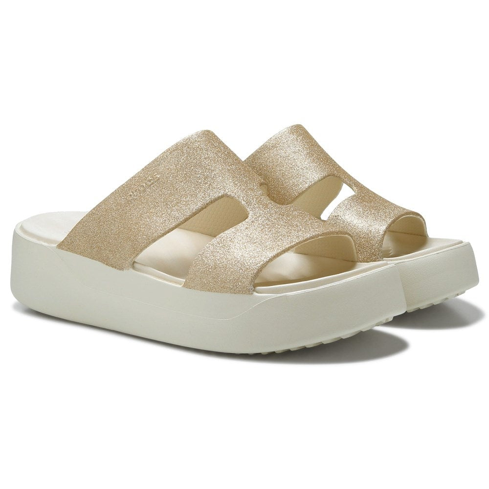 Crocs Women's H-Strap Platform Slides, Stucco