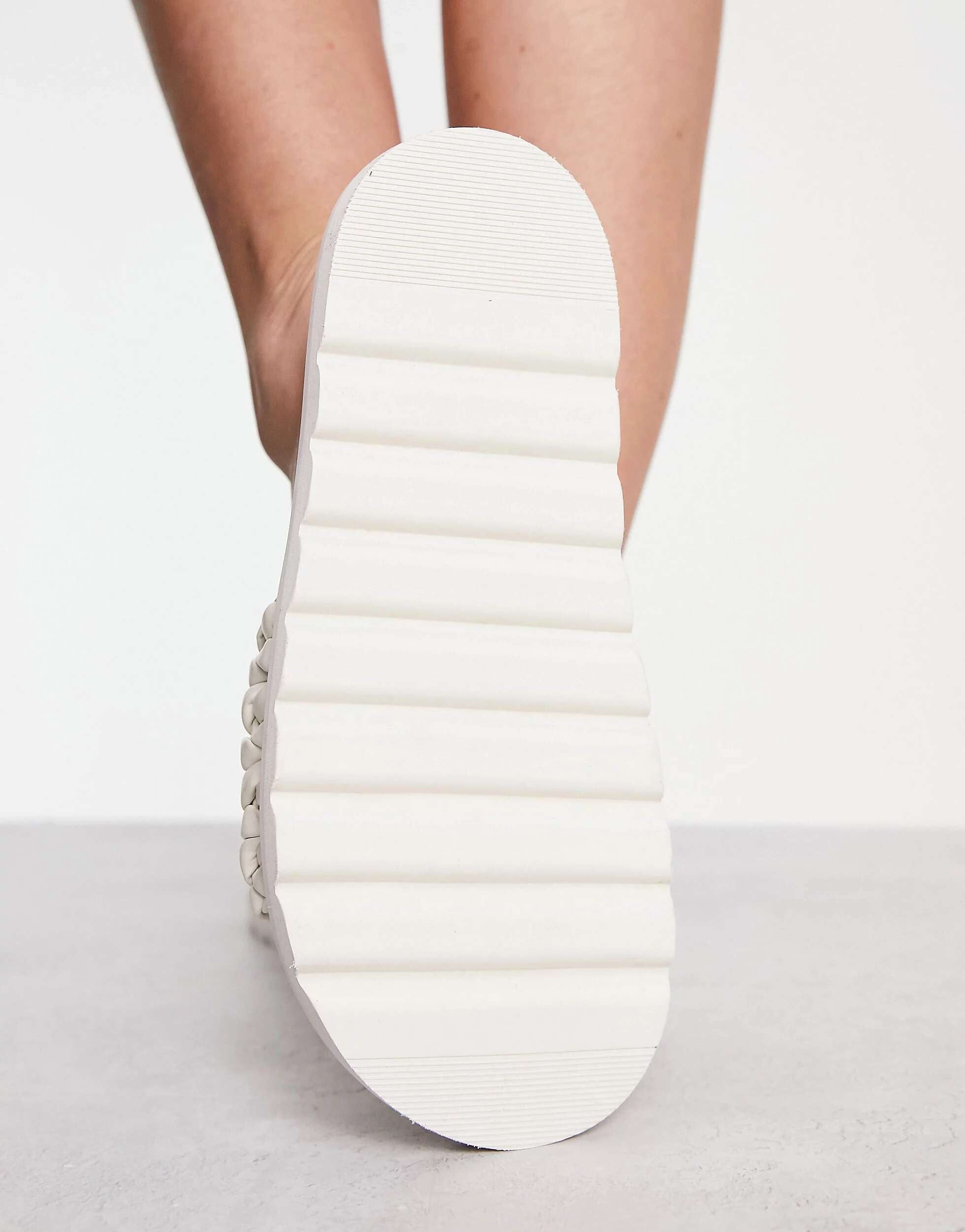 ASOS Fiction White Woven Vamp Sandals