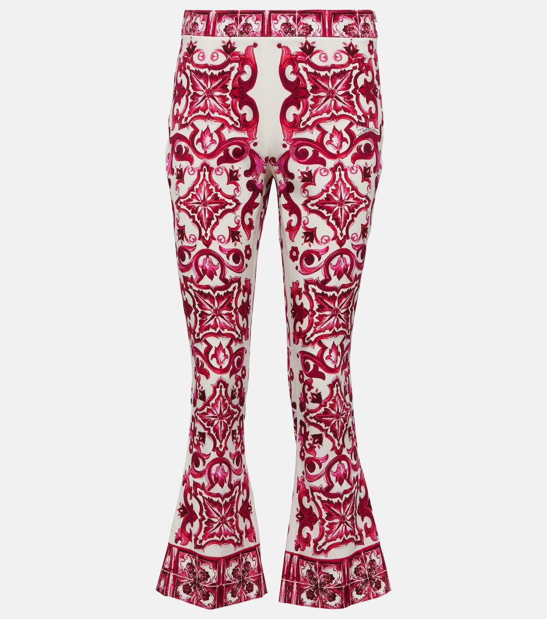 Flared trousers with DOLCE&GABBANA print, pink