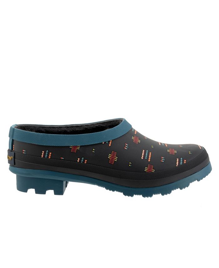 Geo Toss Pendleton Women's Fur Clogs, Blue