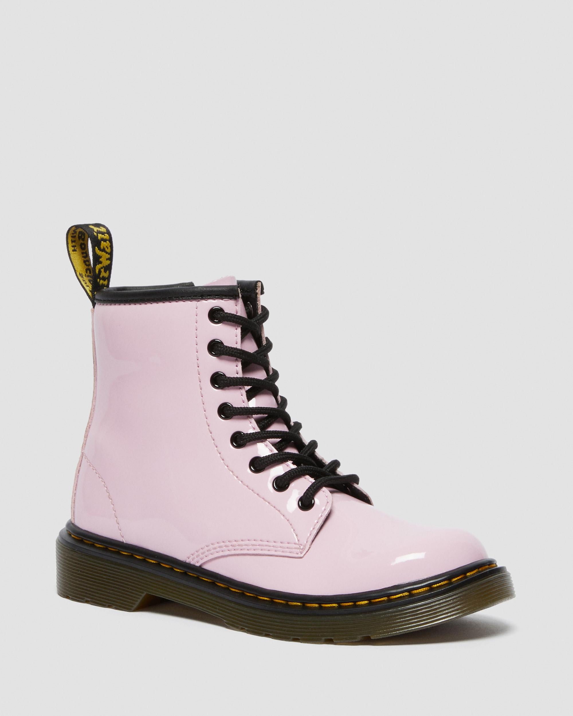 حذاء جونيور 1460 المصنوع من الجلد اللامع برباط من Dr. Martens