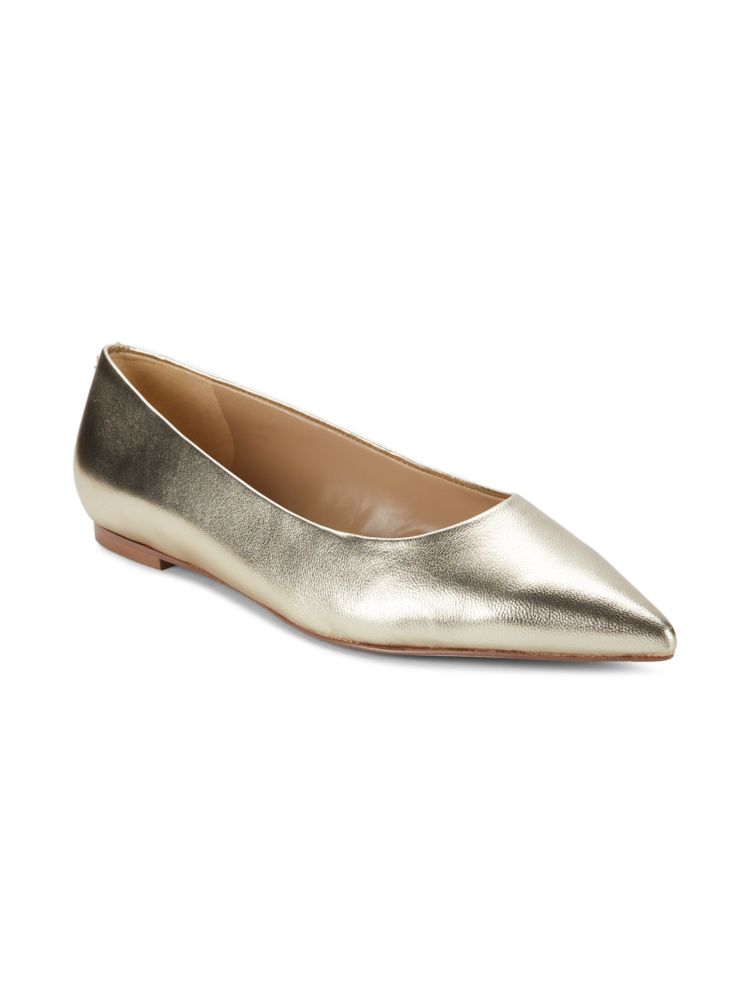 Sam Edelman Wanda Metallic Leather Flats in Gold