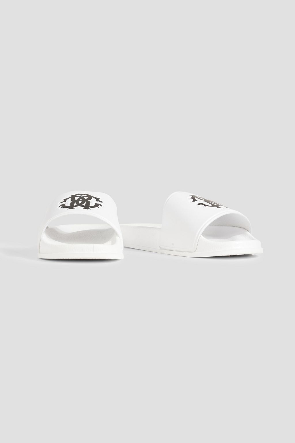 ROBERTO CAVALLI embossed and printed rubber flip-flops, white