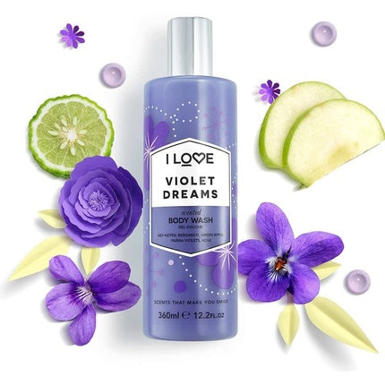 I Love Signature Violet Dreams Rich, creamy body gel with natural fruit extracts 360 ml , I Love Cosmetics