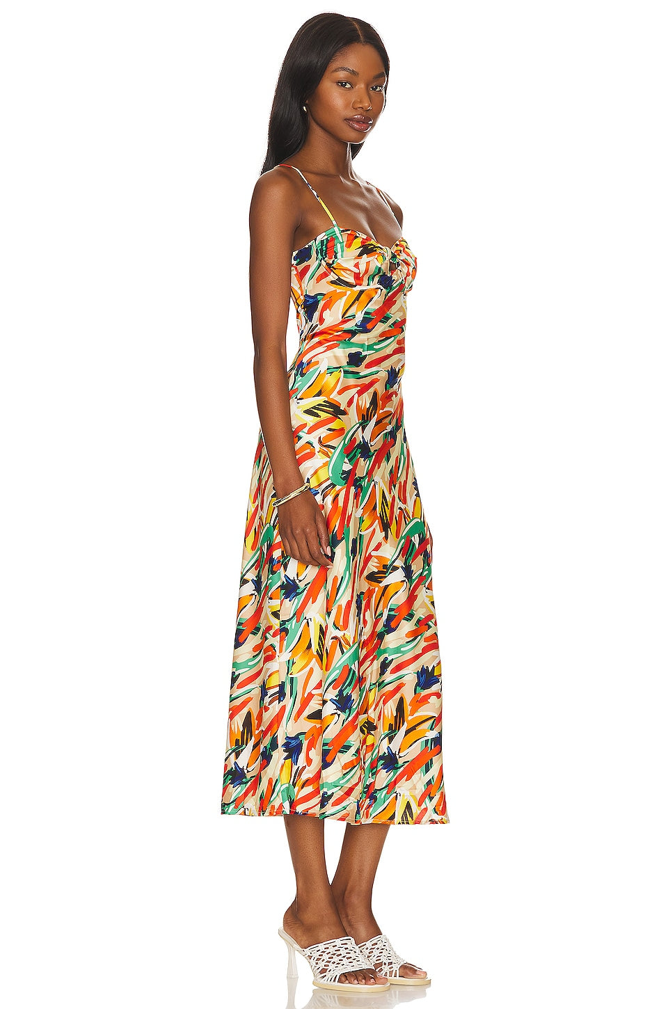 ASTR the Label Mariela Dress, Orange & Green Multi