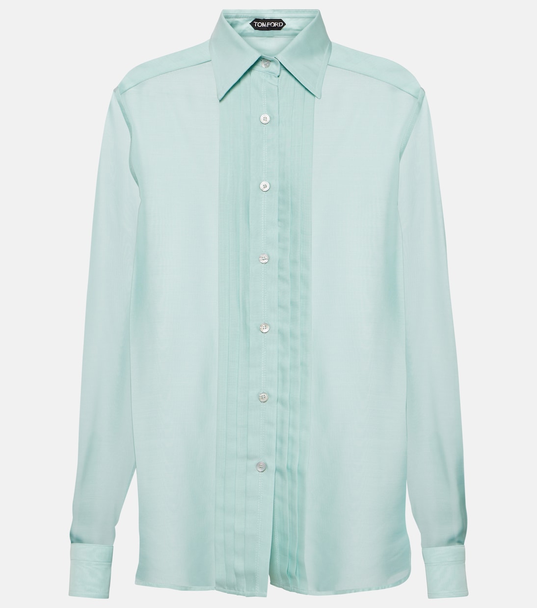 Tom Ford Silk Lawn Shirt, Blue